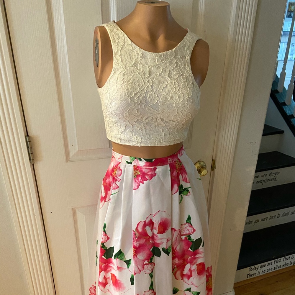 Two piece high low dress